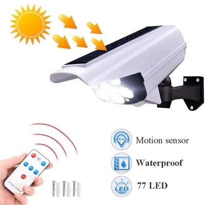 2 in 1 lampada da parete solare all'aperto fittizia del sensore di moto della macchina fotografica di sicurezza leggera solare impermeabile