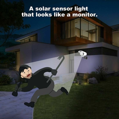 2 in 1 lampada da parete solare all'aperto fittizia del sensore di moto della macchina fotografica di sicurezza leggera solare impermeabile