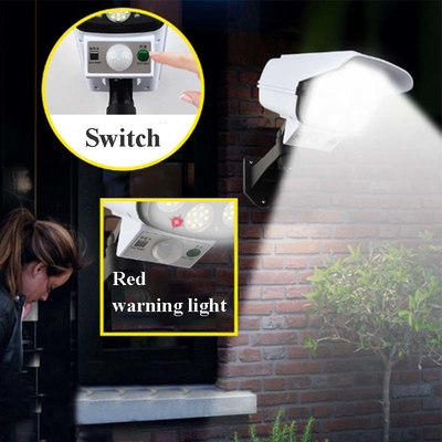 2 in 1 lampada da parete solare all'aperto fittizia del sensore di moto della macchina fotografica di sicurezza leggera solare impermeabile