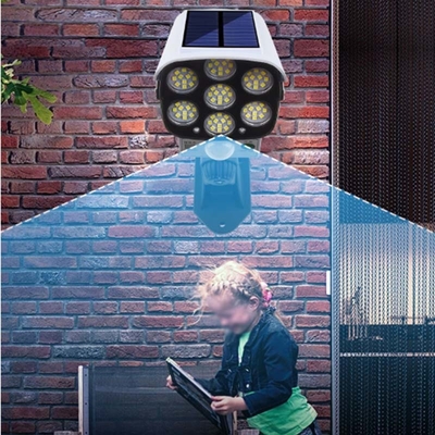 2 in 1 lampada da parete solare all'aperto fittizia del sensore di moto della macchina fotografica di sicurezza leggera solare impermeabile
