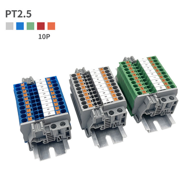 PT 2.5 Din Connettore montato su rotaia Push In Connection Spring Clamp Terminal Blocks Kit