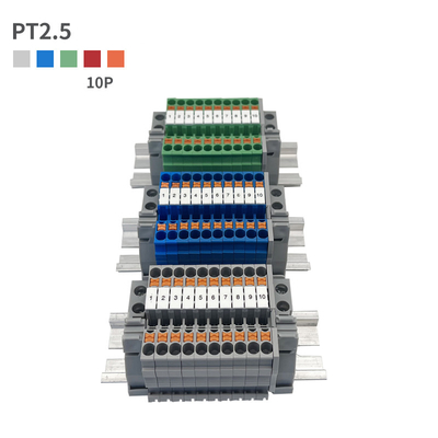 PT 2.5 Din Connettore montato su rotaia Push In Connection Spring Clamp Terminal Blocks Kit