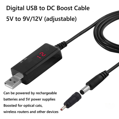 USB al cavo 5V di corrente continua all'adattatore della spina di CC Jack Charging Cable Power Cord di 9V 12V
