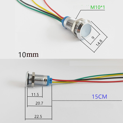 Connettori impermeabili principali a tre colori 12-24V di Lamp With Cable del pilota del segnale dell'indicatore luminoso di RGB