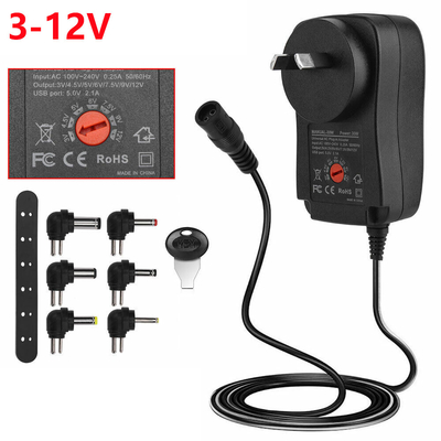CA regolabile dell'adattatore universale dell'alimentazione elettrica 30W all'adattatore universale del caricatore di CC 3V/4.5V/6V/7.5V/9V/12V 1.5A