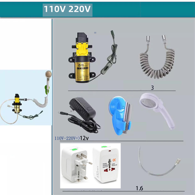 12V 36W Pompa a sifone elettrico Kit rubinetto portatile per rondella per auto Set doccia da campeggio per bagno all'aperto