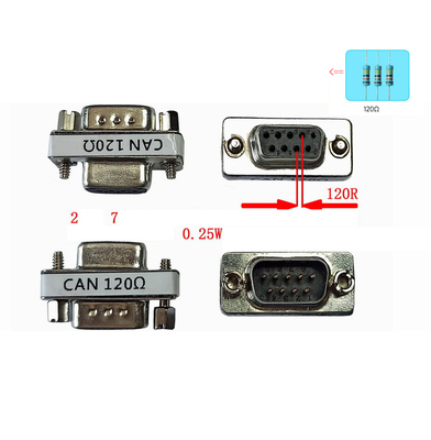 DB9 ad adattatore di interfaccia bus CAN con pin-2 pin-7 120 ohm resistenza per analisi diagnostica del veicolo