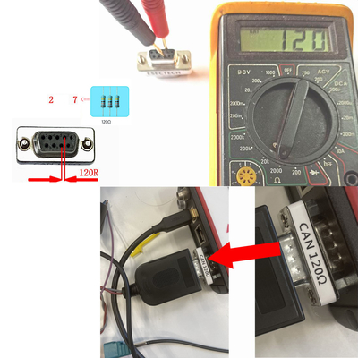 DB9 ad adattatore di interfaccia bus CAN con pin-2 pin-7 120 ohm resistenza per analisi diagnostica del veicolo