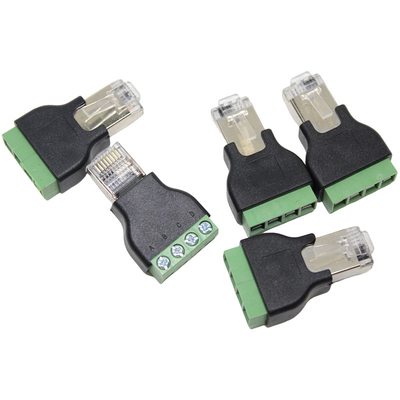 RJ45 Network Male Plug 8P8C to 4 Pin Screw Terminal Blocks Adapter RS485