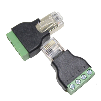 RJ45 Network Male Plug 8P8C to 4 Pin Screw Terminal Blocks Adapter RS485