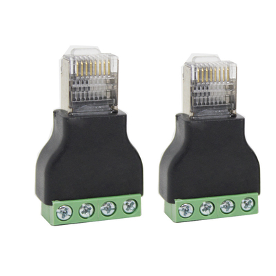 RJ45 Network Male Plug 8P8C to 4 Pin Screw Terminal Blocks Adapter RS485