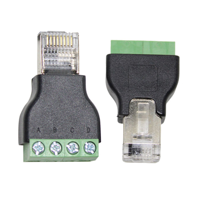 RJ45 Network Male Plug 8P8C to 4 Pin Screw Terminal Blocks Adapter RS485