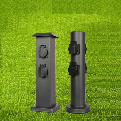 Stagli elettrici in acciaio inossidabile nero Giardino esterno presa di corrente per prato in terra