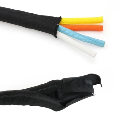 Colore auto-chiusura intessuto manica del cavo PET auto-chiuso isolante tubo di avvolgimento del cavo di filo