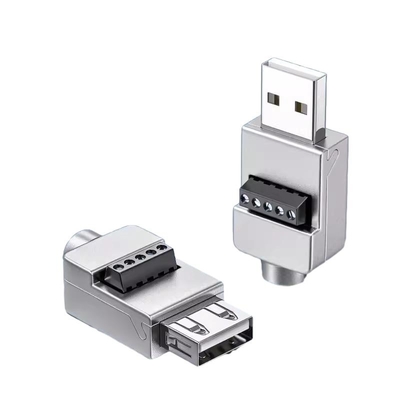 Cassa in metallo USB Jack maschio o femmina a blocchi terminali a vite a 5 pin Adaptatore di connettore