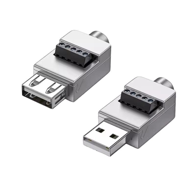 Cassa in metallo USB Jack maschio o femmina a blocchi terminali a vite a 5 pin Adaptatore di connettore