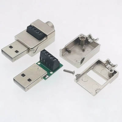Cassa in metallo USB Jack maschio o femmina a blocchi terminali a vite a 5 pin Adaptatore di connettore