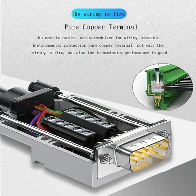 Cassa in metallo DB9 D Sub 9 Pin RS232 connettori di porte seriali per blocchi terminali adattatore fino a 10A