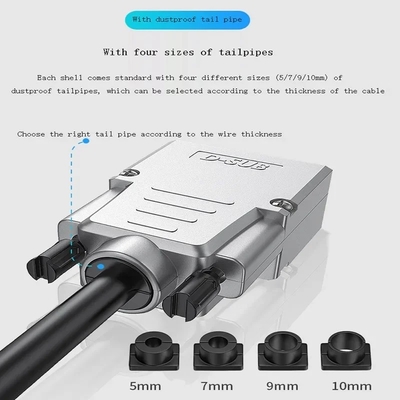 Cassa in metallo DB9 D Sub 9 Pin RS232 connettori di porte seriali per blocchi terminali adattatore fino a 10A