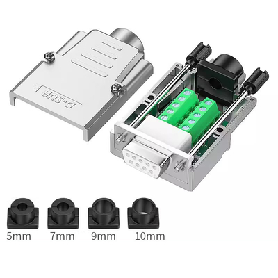 Cassa in metallo DB9 D Sub 9 Pin RS232 connettori di porte seriali per blocchi terminali adattatore fino a 10A