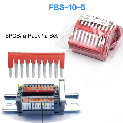 PTV 2.5 Ingresso laterale Connessione push-in Morsetto a molla Kit di morsettiere per guida DIN Set 24A 800V