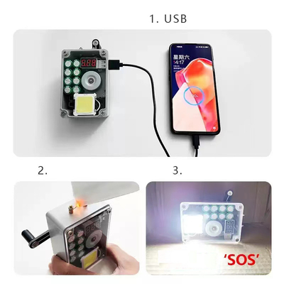 Casella generatrice a mano Power Bank di emergenza Caricabatterie per telefono USB Accenditore alimentazione manuale Accensione