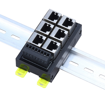Black RJ45 Jack femminile 8P8C 6 Port Hub to 8 Pin Screw Terminal Block Adapter per l'applicazione servo