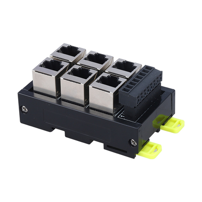 Black RJ45 Jack femminile 8P8C 6 Port Hub to 8 Pin Screw Terminal Block Adapter per l'applicazione servo