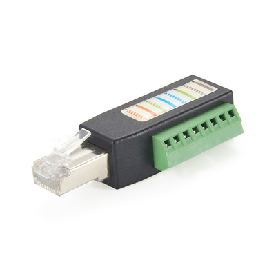 RJ45 Network Plug Male Connector to 8 Pin Screw Terminal Blocks Adapter per dispositivi Campbell Datalogger