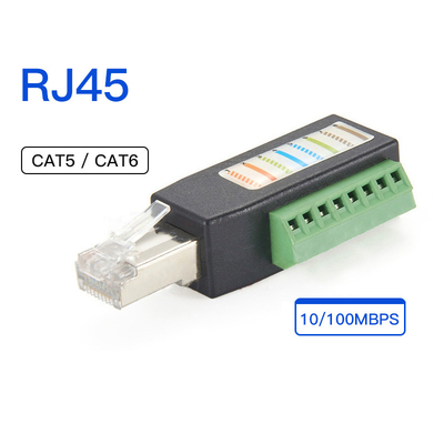 RJ45 Network Plug Male Connector to 8 Pin Screw Terminal Blocks Adapter per dispositivi Campbell Datalogger