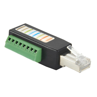 RJ45 Network Plug Male Connector to 8 Pin Screw Terminal Blocks Adapter per dispositivi Campbell Datalogger