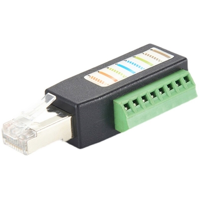 RJ45 Network Plug Male Connector to 8 Pin Screw Terminal Blocks Adapter per dispositivi Campbell Datalogger