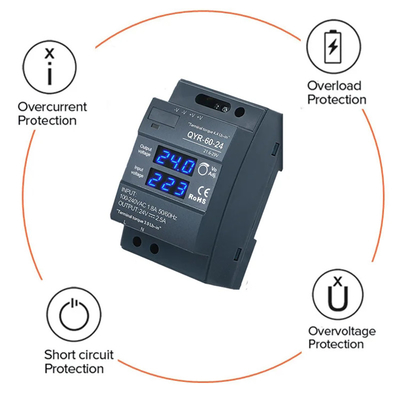 60W 12V 24V Din Rail Power Display digitale a corrente alternativa regolabile per LED Light Strip