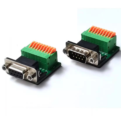 Adattatore di serie di Pin Female Male RS232 del sottomarino 9 di DB9 D al bordo di sblocco dei blocchetti terminali della vite senza copertura