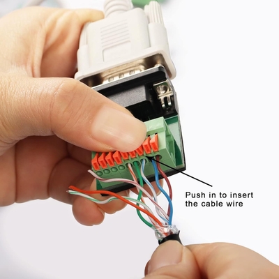 Adattatore di serie di Pin Female Male RS232 del sottomarino 9 di DB9 D al bordo di sblocco dei blocchetti terminali della vite senza copertura