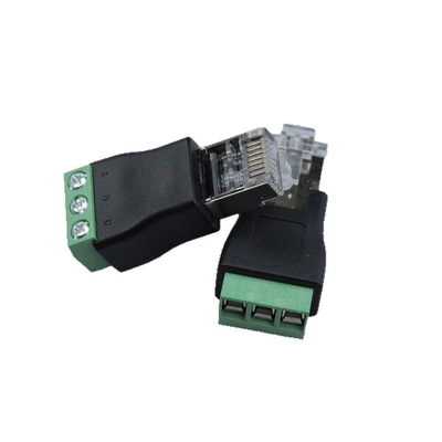 RJ45 Maschio a RS485 3 Pin Screw Terminal Adapter Connector Splitter