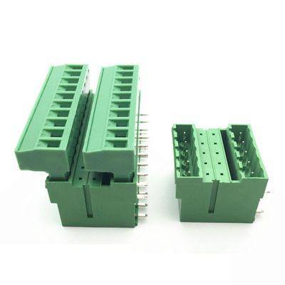 i blocchetti terminali Pluggable della vite del PWB di doppia fila del passo di 5.08mm tappano + angolo Pin Header