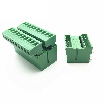 i blocchetti terminali Pluggable della vite del PWB di doppia fila del passo di 5.08mm tappano + angolo Pin Header