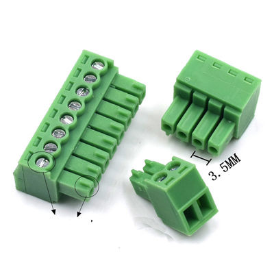 i blocchetti terminali Pluggable della vite del PWB del passo di 3.5mm tappano + incavo ad angolo retto o diritto