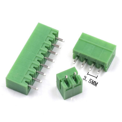 i blocchetti terminali Pluggable della vite del PWB del passo di 3.5mm tappano + incavo ad angolo retto o diritto