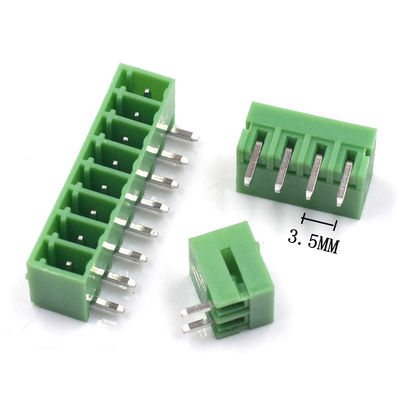 i blocchetti terminali Pluggable della vite del PWB del passo di 3.5mm tappano + incavo ad angolo retto o diritto