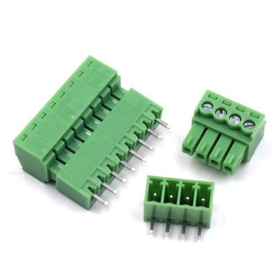 i blocchetti terminali Pluggable della vite del PWB del passo di 3.5mm tappano + incavo ad angolo retto o diritto