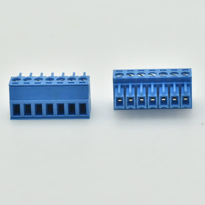 i blocchetti terminali Pluggable della vite del PWB del passo di 3.50mm o di 3.81mm tappano + Pin Header Blue Color