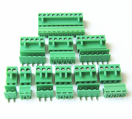 i blocchetti terminali Pluggable della vite del PWB del passo di 3.96mm tappano + Pin Header Socket Green HT3.96