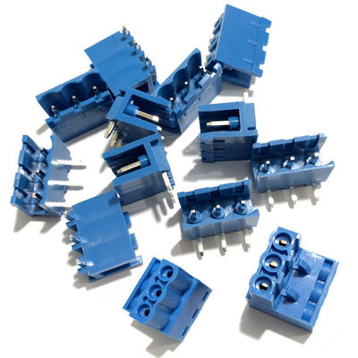 I blocchetti terminali Pluggable di spaziatura 5.08mm blu della vite del PWB tappano + Pin Header ad angolo retto