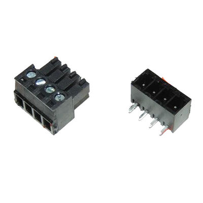i blocchetti terminali Pluggable della vite del PWB del passo di 3.81mm tappano + Pin Header Black ad angolo retto