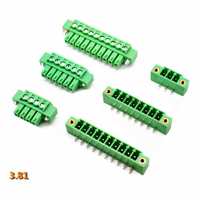 i blocchetti terminali della vite del PWB del passo di 3.81mm tappano + Pin Header ad angolo retto con la flangia