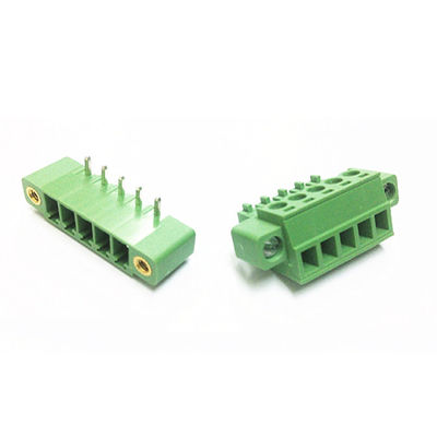 i blocchetti terminali della vite del PWB del passo di 3.81mm tappano + Pin Header ad angolo retto con la flangia