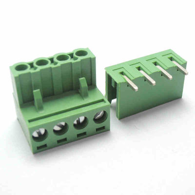 5.08mm Pitch PCB Plug-in Screw Terminal Blocks Plug + Right Angle Pin Header con servizio di marcatore stampato