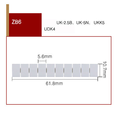 Della ferrovia di baccano di ZB6 UK2.5B UK5N blocchetto terminali il bianco arancio delle strisce in bianco del creatore